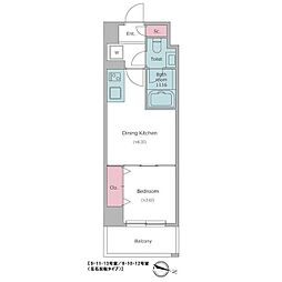 Due二子新地 1DKの間取図画像