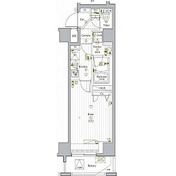 PREMIUMCUBEG駒沢大学 1Kの間取図画像