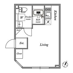 GRANPASEO碑文谷North ワンルームの間取図画像