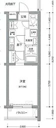 ビィ・フォルマ多摩川 1Kの間取図画像