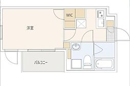 GRANDUO上野毛5 1Kの間取図画像