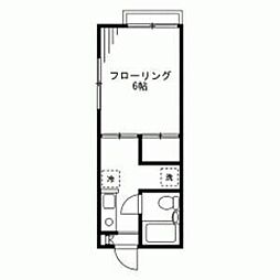 サンヒルズ池ノ上 1Kの間取図画像