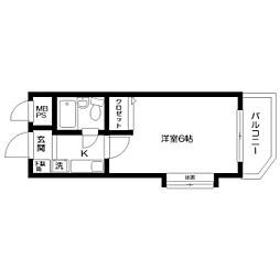 日神パレステージ宮崎台 1Kの間取図画像