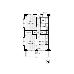 ベルプリューム高津 2DKの間取図画像