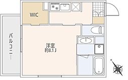 グランデュオ下北沢8 1Kの間取図画像