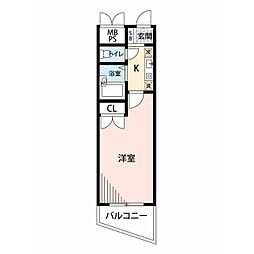 ステージファースト三宿 1Kの間取図画像