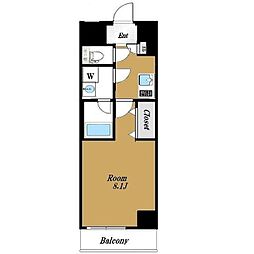 ディアレイシャス下北沢 1Kの間取図画像