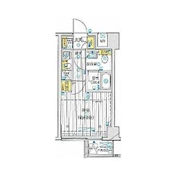 プレール・ドゥーク渋谷幡ヶ谷 1Kの間取図画像
