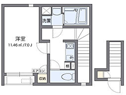 クレイノアクアパレス 1Kの間取図画像