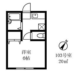 グリーンハウス野沢 ワンルームの間取図画像