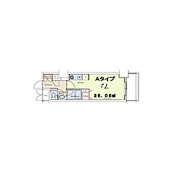 HF駒沢公園レジデンスTOWER ワンルームの間取図画像