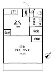 グランベル松陰 1DKの間取図画像
