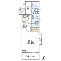 ティアラ三軒茶屋 1Kの間取図画像