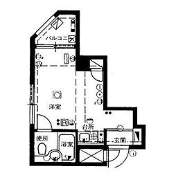 ルナパーク三軒茶屋 ワンルームの間取図画像