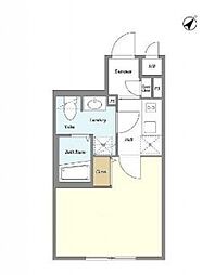 ウェルスクエアイズム武蔵小山SOUTH 4階1Kの間取り