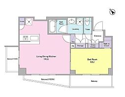 ケリア西馬込アジールコート 1階1LDKの間取り