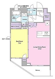 ケリア西馬込アジールコート 1階1LDKの間取り