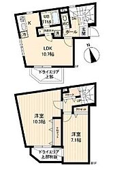 LiveFlat戸越 1階2LDKの間取り