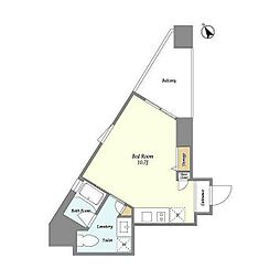 LaSante池田山 7階ワンルームの間取り