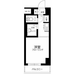 ルーブル西大井 4階ワンルームの間取り