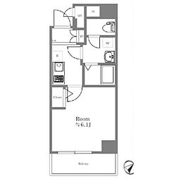 Rising　place大森 6階1Kの間取り