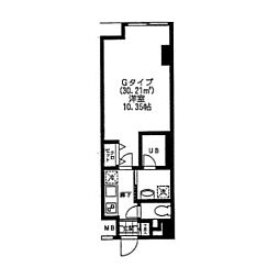 バレーヌ大森山王 地下1階1Kの間取り