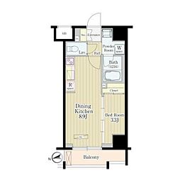 松葉 8階1LDKの間取り