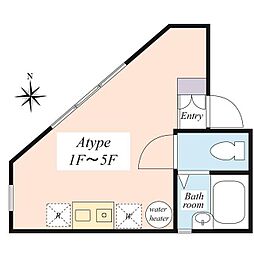 ラビットハウス西蒲田 3階ワンルームの間取り