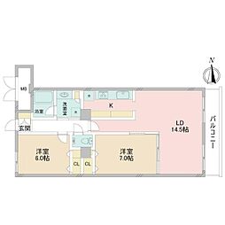 Savoir　Ebis 2階2LDKの間取り