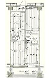 コスモリード西馬込 4階2LDKの間取り