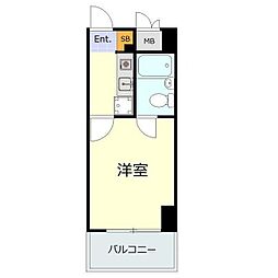 グローリア初穂御殿山 1Kの間取図画像
