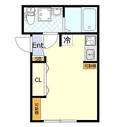 クレール雑色 ワンルームの間取図画像