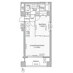 グランハイツ白金 1LDKの間取図画像