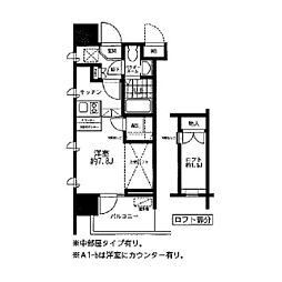レジディア大森東 ワンルームの間取図画像