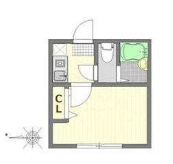 リブ蒲田 1Kの間取図画像