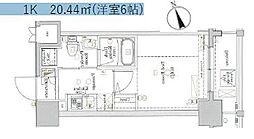 ジーベック平和島 1Kの間取図画像