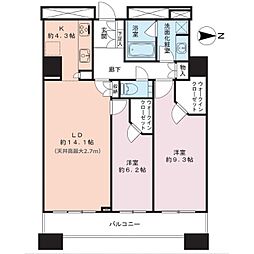 ラクシア品川ポルトチッタ 2LDKの間取図画像