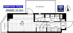ステージファースト大森アジールコート 1Kの間取図画像