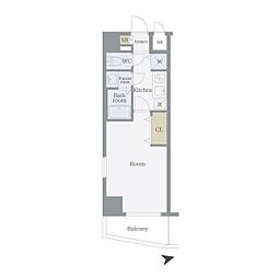 メゾン・ド・ヴィレ高輪 1Kの間取図画像