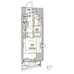 クレイシア品川東大井 1Kの間取図画像