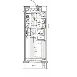 THEPREMIUMCUBEGOSAKI 1Kの間取図画像