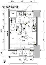RELUXIA品川西大井 1Kの間取図画像