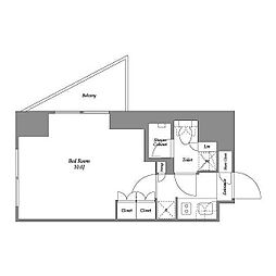 シーズンフラッツ大森西 1Kの間取図画像