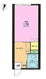 ボーセジュール北嶺 1階1Kの間取り