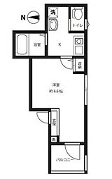 メルディア千鳥 1階1Kの間取り