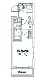 ルフレ　グランデ多摩川 3階1Kの間取り