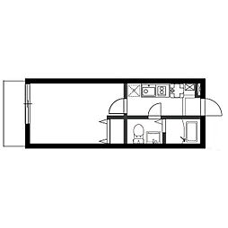 モダンアパートメント日吉ビュー 1Kの間取図画像
