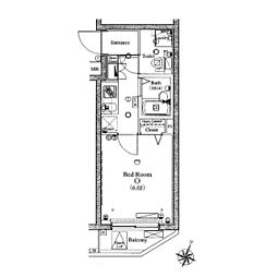 ヴォーガコルテ池上 1Kの間取図画像