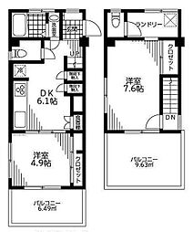 ロイヤルハイム 2DKの間取図画像