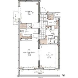 GALICIA中目黒 2LDKの間取図画像